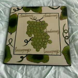Chardonnay Wine Trivet 8” Square